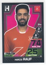 2023 Topps The Hundred #66 HARIS RAUF Welsh Fire Cricket Card