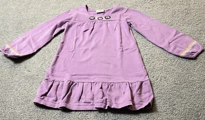 Hanna Andersson Sweater Dress Girl’s Sz 130/8 Purple Knit Floral Embroidery - Image 1 of 4
