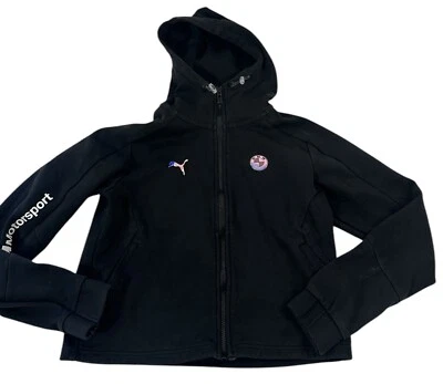 Puma Bmw Motorsport Jacket Womens XS Black Full Zip Up Hoodie Cropped Rare - Image 1 of 4