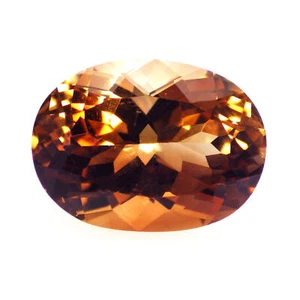 10.60 Ct Seductive Oval (14 x 10 mm) 100%Natural Moderate Champange Topaz Brazil - Picture 1 of 6