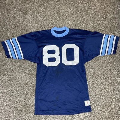 Champion Mens Mesh Football Jersey 60’s 70’s Small Blue White #80 Made USA VTG - Image 1 of 4