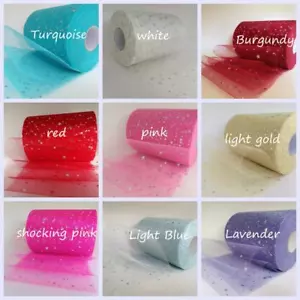 Sparkly Hologram Star Sequins Shimmer Tulle Roll Fabric 6"/ 54" Width UK Seller - Picture 1 of 34