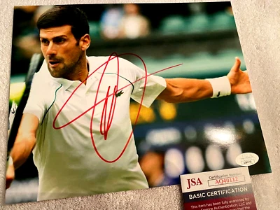 NOVAK DJOKOVIC Firmado (8x10) Foto de tenis -JSA Auth.enticated #AQ40112 Foto 1 de 2