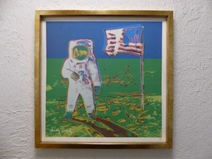 Andy Warhol Lithografie "Moonwalk" 3D Holographic 50x50cm, wertig "GERAHMT" - Picture 1 of 7