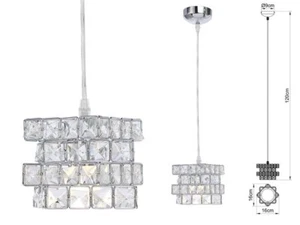 Luxury Crystal Chandelier Ceiling Light Living Room Square Pendant lamp Fixture - Picture 1 of 4