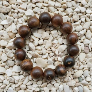16 MM Borneo Aetoxylon Agarwood 14 Beads Nice Smell Gaharu Buaya Bracelet #49 - Picture 1 of 4