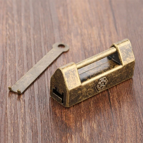 43*13*18mm Antique Latch Chest Jewelry Box Hasp Padlock Catch Lock Decorative Cover