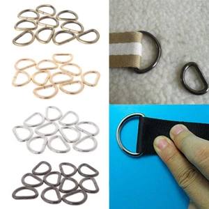 10/50x STEEL D-RING METAL WEBBING LEATHERCRAFT BUCKLES CURTAINS LOOP BUCKLES S - Picture 1 of 16