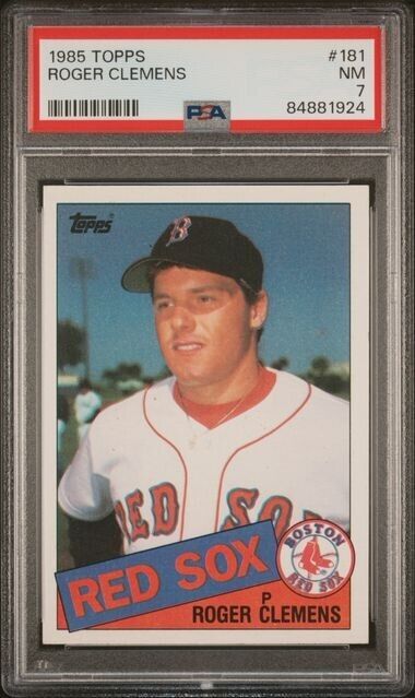 1985 TOPPS # 181 Roger Clemens Boston Red Sox Rookie  PSA NM 7