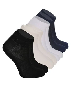 12 Pair Kids Boys Girls Unisex Stretch Cotton Ankle Cream White Navy Black Socks - Picture 1 of 13