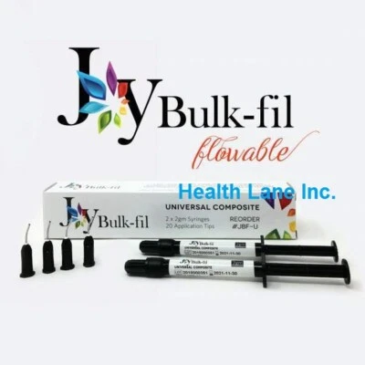 3D Dental Joy Bulk Fill Flowable Universal Composite 2 x 2gm Syringes #JBF-U