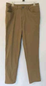 Pantalone Lululemon ABC Classic Fit 5 tasche Warpstreme Uomo 32x32 Marrone Tan Bello - Foto 1 di 12