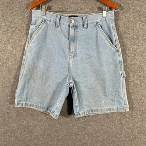 Stussy Shorts Mens 30 Blue Denim Straight Regular Jorts Jort Stone Wash Vintage - Picture 1 of 19