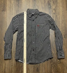 Cinch Shirt Youth Boys Size Medium 10 Black/Red Button Down Western Rodeo - Picture 1 of 6
