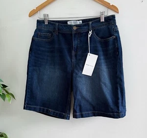 Grae Denim Womens Shorts Size 10 Denim Bermuda Length Blue NEW - Picture 1 of 8
