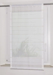 Scheibengardinen Breite 40 cm x Höhe 94 cm beige gestreift modern Vorhang neu - Bild 1 von 9