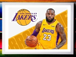 Framed LA LAKERS NBA Basketball Poster LEBRON JAMES - 45cm x 32cm x 3cm - Picture 1 of 4
