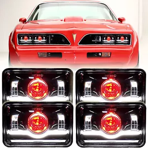 4pcs 4x6" LED Headlights Fit Pontiac Firebird Trans AM 1977 1978 1979 1980 1981 - Picture 1 of 15