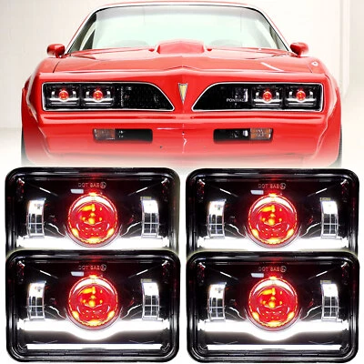 Faros LED 4x6" 4 piezas para Pontiac Firebird Trans AM 1977 1978 1979 1980 1981 Foto 1 de 4
