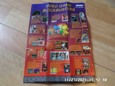 Sega Genesis Acclaim 1993 Promo Poster /Insert: w/ Alien 3, Simpson's - Image 1 of 2