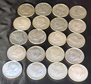 1966-P Kennedy Half Dollar Circulated Roll; 40% Silver Roll Kennedy Half Dollar - Picture 1 of 8
