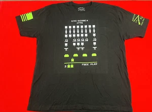 Men's Grunt Style Space Invaders Graphic T-Shirt Size XXXL Black White Green EUC - Picture 1 of 9
