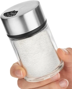 Salt Shaker or Pepper Shaker with Adjustable Pour Holes - Stainless Steel Spice - Picture 1 of 12
