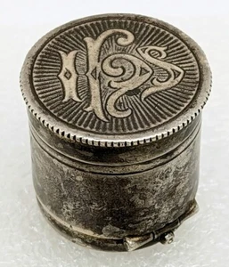 Wonderful ca 1910s Catholic Priest's Anointing Oil Ring in Sterling Silver by Sw - Picture 1 of 8