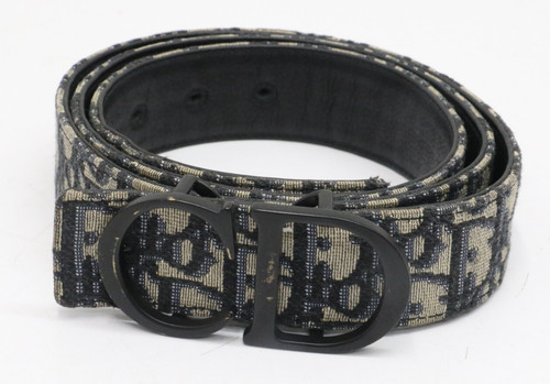 Cintura uomo Christian Dior in tela jacquard obliqua taglia 110 44 in