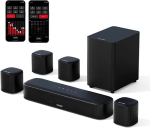 7.1Ch Soundbar TV, Impianto Surround Virtuale Soundbar per TV Con Subwoofer, per - Foto 1 di 12