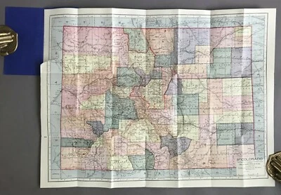 Keystone Up-To-Date Indexed Map of Colorado   Kenyon Printing & Mfg. Co.  1910   - Image 1 of 4