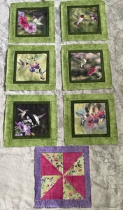 7 O'Driscoll Cotton Fabric Quilt Blocks Machine Sewn 12.5 Inch Square - Picture 1 of 11