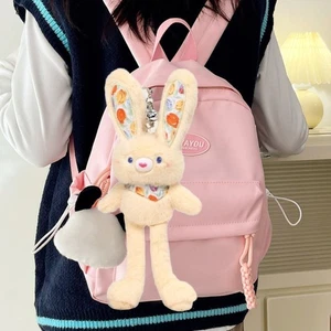 Pulling Ears Plush Rabbit Keyring Floral Car Keyring Bunny Dolls Pendant Girls - Picture 1 of 16