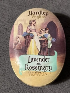 Vintage Yardley Of London English Lavender Rosemary Bar Soap Small Tin W Soap - Picture 1 of 8
