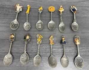 Vintage Franklin Mint Country Store Pewter Advertising Spoon Set Of 12 - Picture 1 of 8