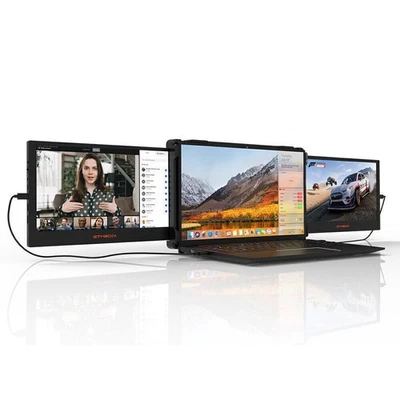 Dual Portable Monitor Tri Screen Extender IPS FHD HDR Triple Display for Laptops - Image 1 of 4
