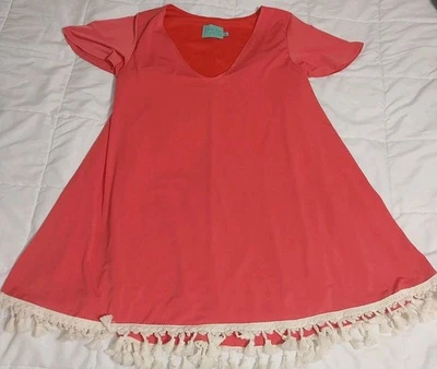 Judith March Women's Pink Dress With Tassle Detail Size L - Image 1 of 4