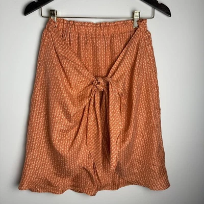 Falda Floral Sundance 100% Seda Corbata Frontal Naranja Quemado Talla S Hippie Boho Cottage Foto 1 de 4