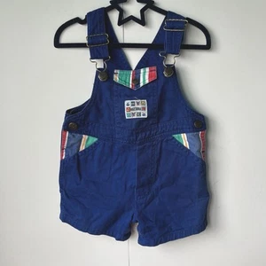 Vintage Colorblock Okie-Dokie Patch Logo Segelboot Fisch Stern Overall Latzhose Gr. 3T - Bild 1 von 24