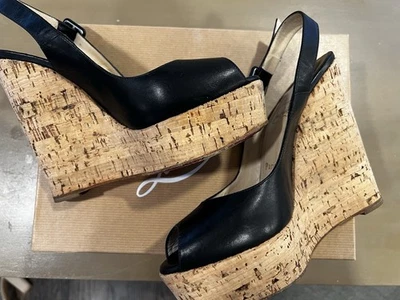 Christian Louboutin UNE PLUME черный слинга на танкетке платформе пробки 120 размер 38 - Изображение 1 из 4