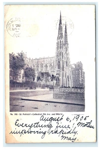 1905 Cattedrale di San Patrizio 5th Ave e 50th NY, cartolina New York - danneggiata - Foto 1 di 2