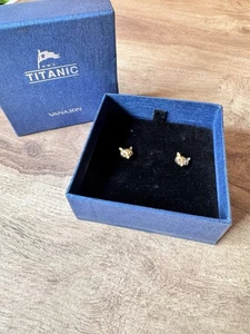 Pendientes con cabeza de zorro titanio Vanaxin RMS ojos de cristal enchapados en oro - Imagen 1 de 9