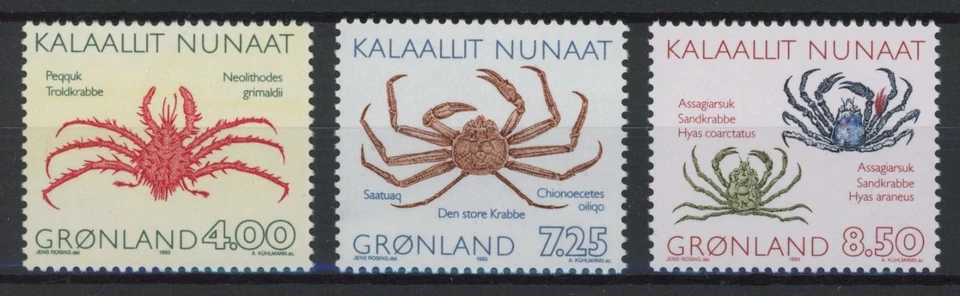 Greenland 1993 : Crabs - Good Set Very Fine MNH Stamps - Image 1 of 1