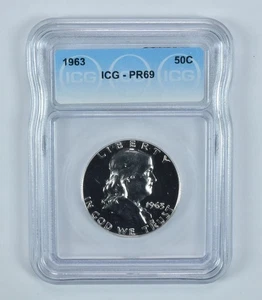 1963 Franklin Half Dollar PR69 ICG *9672 - Picture 1 of 5