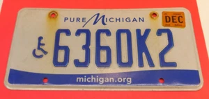 2019 "Pure Michigan" Handicap Michigan Nummernschild: #6360K2 michigan.org - Bild 1 von 2