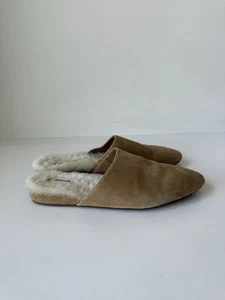 MADEWELL The Mules Suede 100% Leather Slip On Flats Kasey Shoes Sz 8.5 Fur Sand - Picture 1 of 8