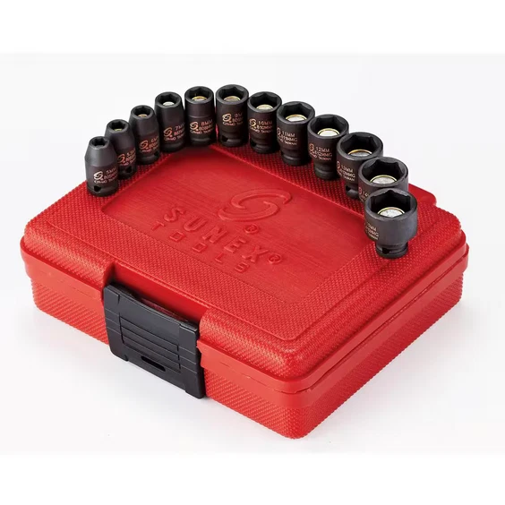 12-Piece Magnetic Metric Impact Socket Set Heavy-Duty Tool Kit - Image 1 of 1