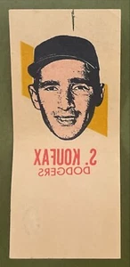 1964 TOPPS PHOTO TATTOOS SANDY KOUFAX YELLOW STRIPE VARIATION L.A. DODGERS - Picture 1 of 2