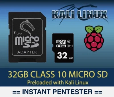 Kali Linux 2024.4 for Raspberry Pi micro SD Card for RPI 2, 3, 4 & 400 - Image 1 of 2