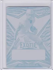 PLACA DE IMPRESIÓN BRIAN ROBINSON JR Commanders 2022 Hoja Exótica CIAN TIGRE #1/1 - Imagen 1 de 2